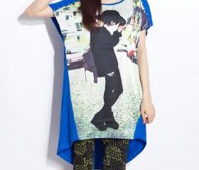 Loose short-sleeved dress