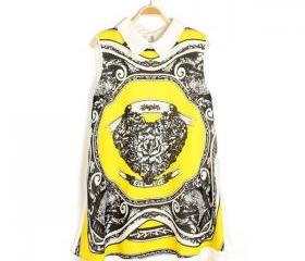 Fashion retro print chiffon shirt lapel